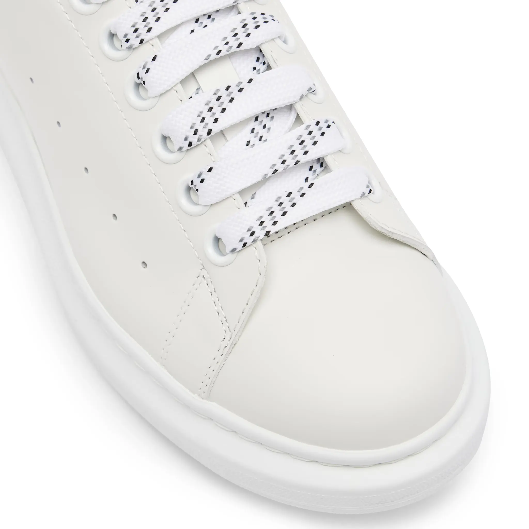 Detailed View of Alexander Mcqueen Raised Sole White Black Sneaker